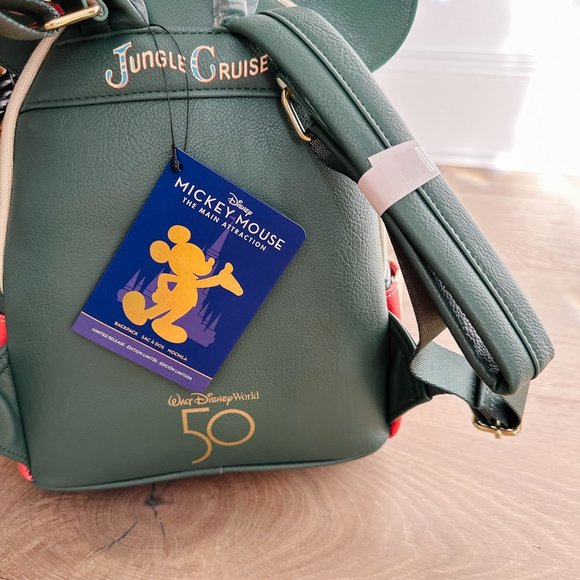 Disney Parks Jungle Cruise Mickey Mouse Main Attraction Loungefly Backpack NWT - Picture 2 of 2